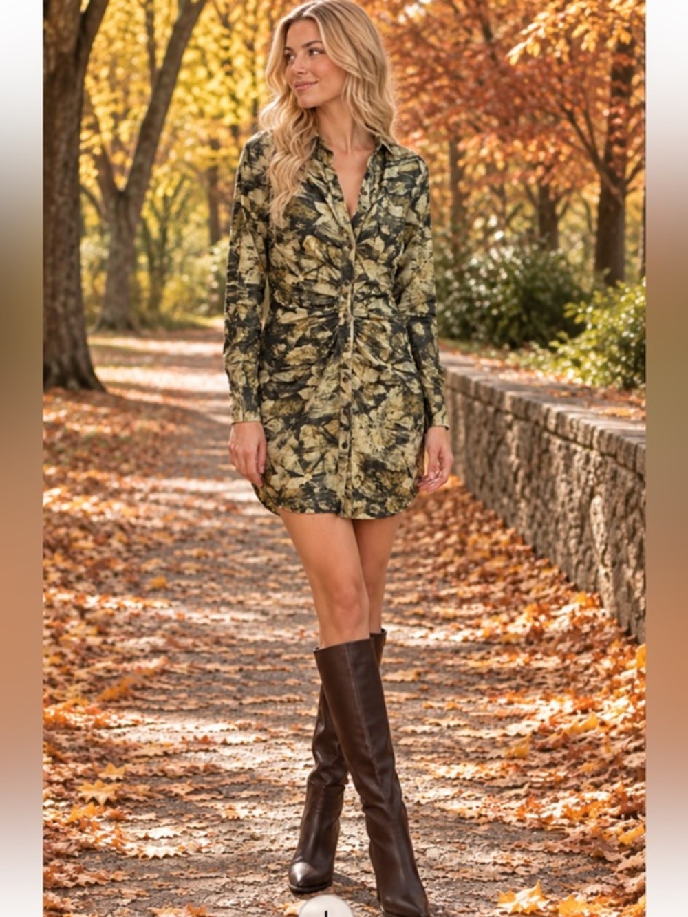 Anthropologie Pilcro Ruched fall Corduroy Shirt Dress